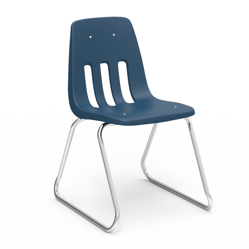 Virco 9618 - 9000 Series Sled-Based Stack Chair with Steel Back Support - 18" Seat Height (Virco 9618) - SchoolOutlet