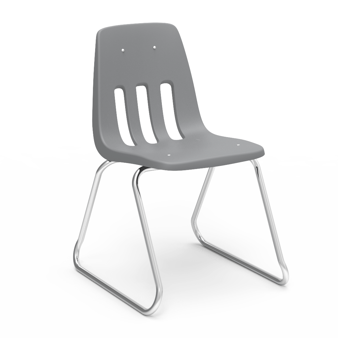 Virco 9618 - 9000 Series Sled-Based Stack Chair with Steel Back Support - 18" Seat Height (Virco 9618) - SchoolOutlet