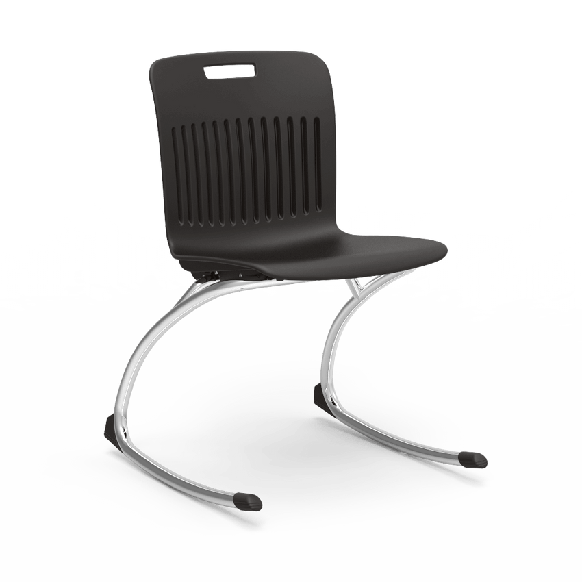 Black Rocking Classroom Chair with 2 curved legs