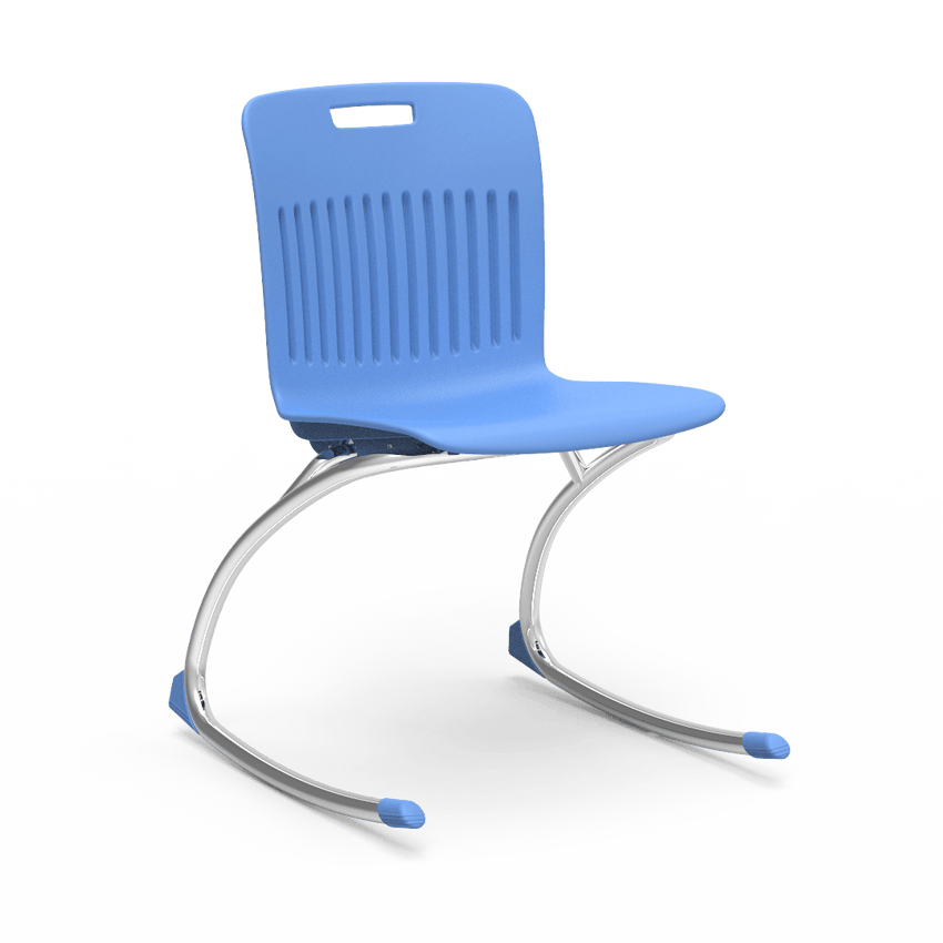 Light Blue Rocking Classroom Chair with 2 curved legs