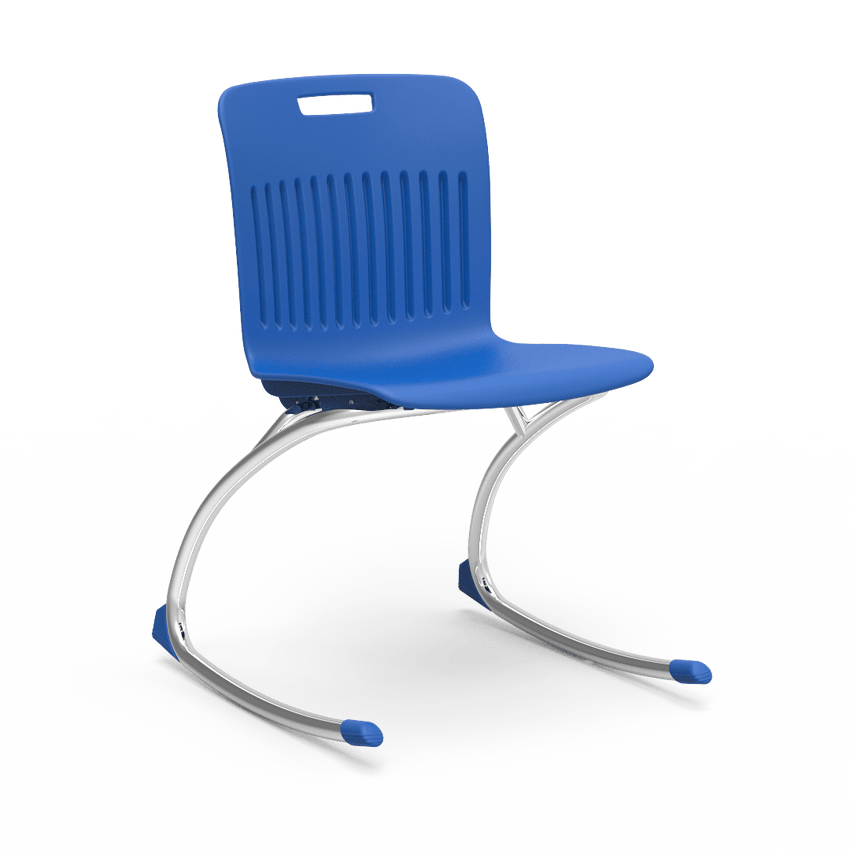 Blue Rocking Classroom Chair with 2 curved legs