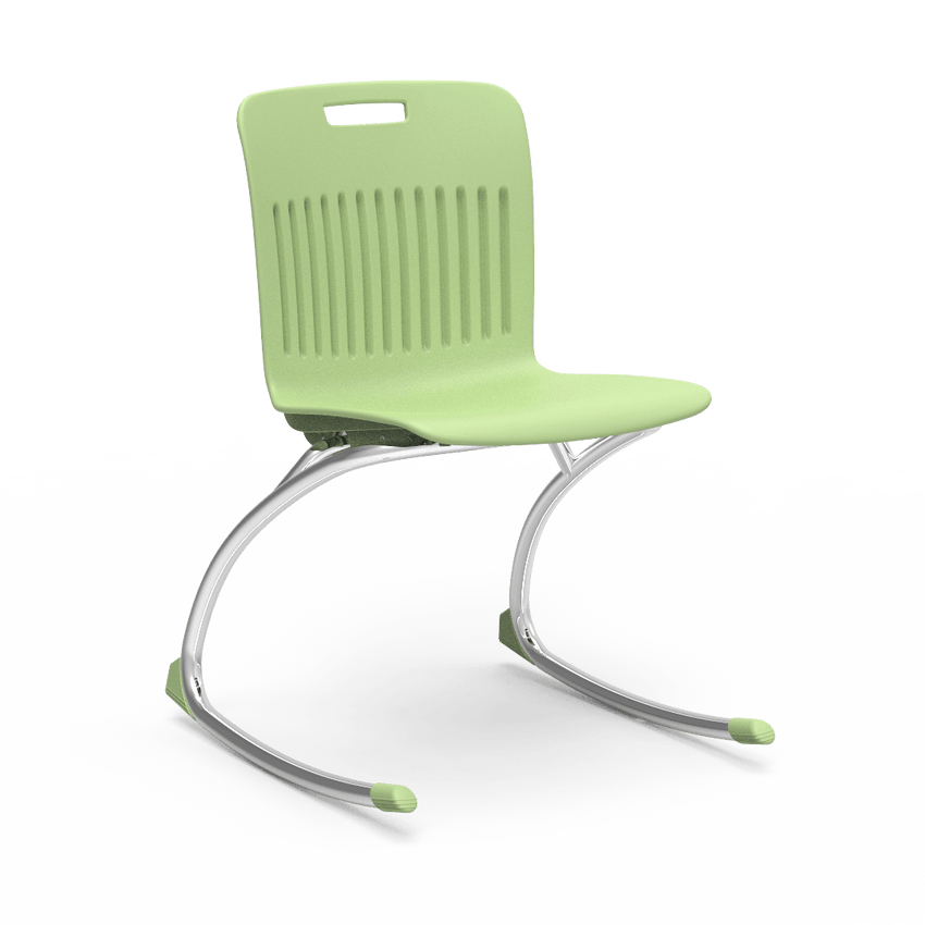 Lime Green Rocking Classroom Chair with 2 curved legs