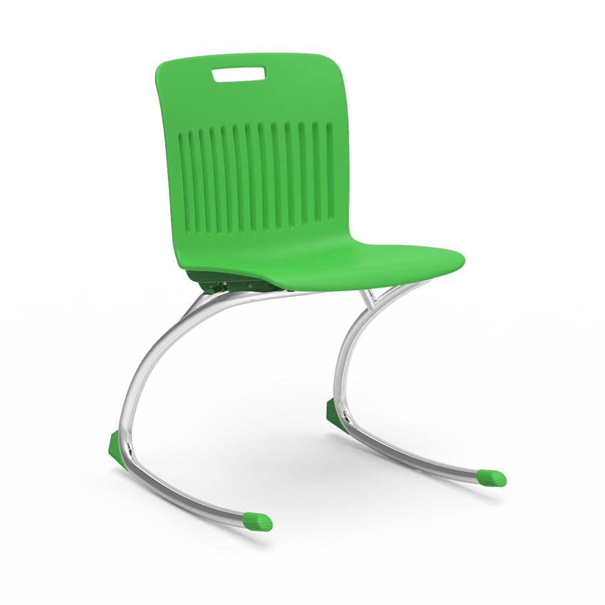 Green Rocking Classroom Chair with 2 curved legs