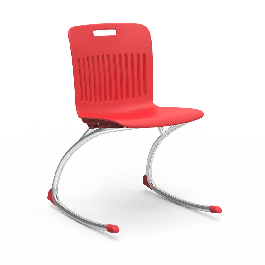 Red Rocking Classroom Chair with 2 curved legs