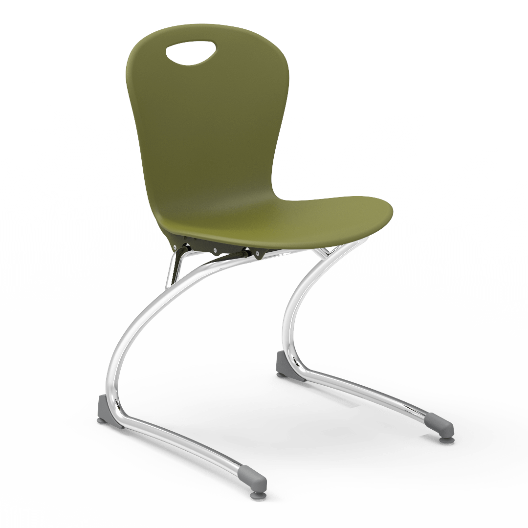 Virco ZCANT18 - Zuma Series Cantilevered Legged Ergonomic Chair, Contoured Seat/Back - 18" Seat Height (Virco ZCANT18) - SchoolOutlet