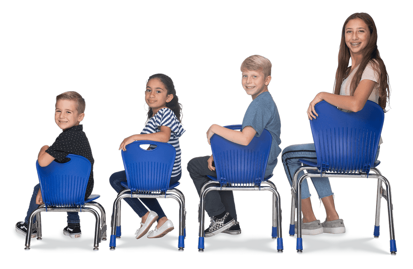 Virco ZU413 - Zuma Series 4-Legged Ergonomic Stack Chair, Contoured Seat/Back - 13" Seat Height (Virco ZU413) - SchoolOutlet