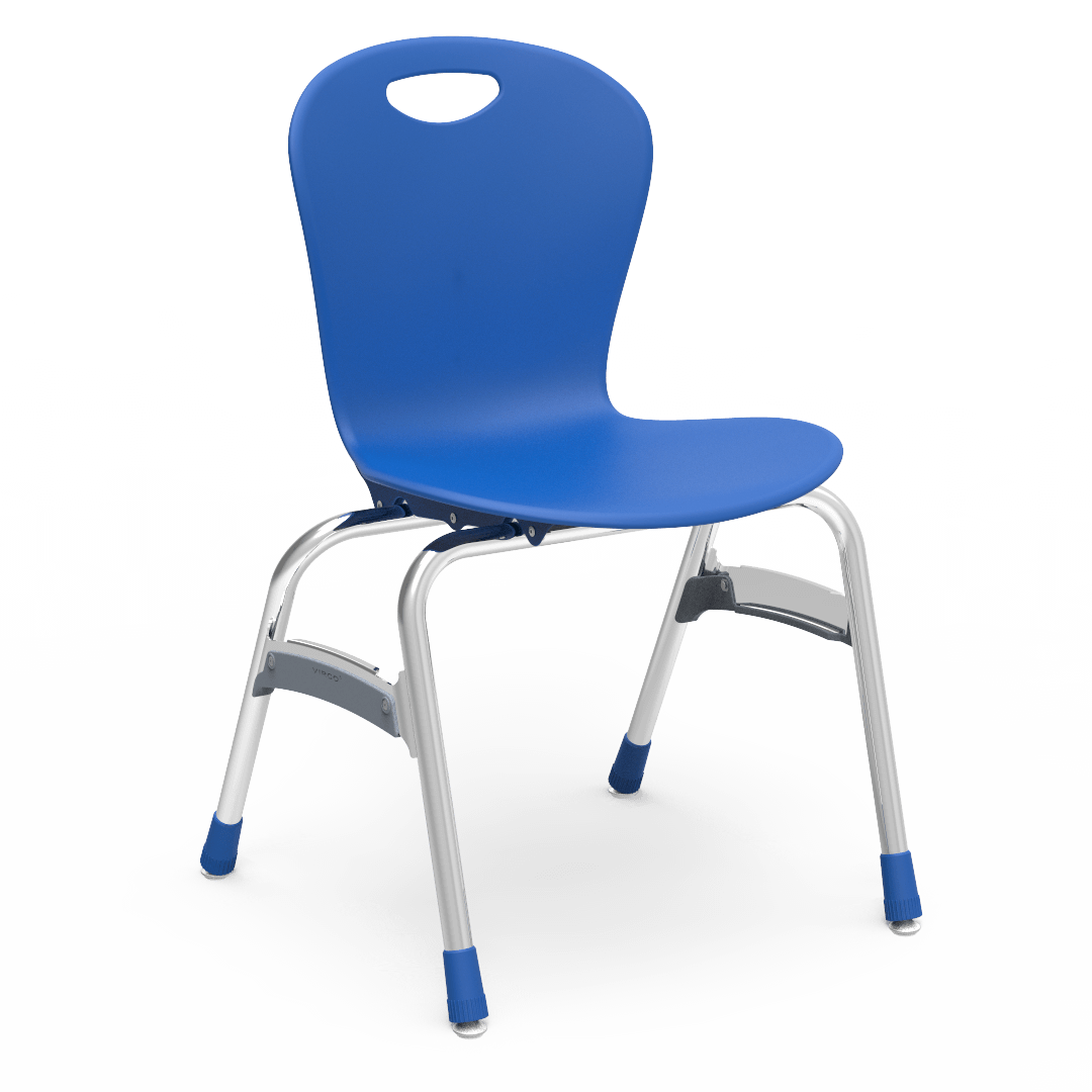 Virco ZU418 - Zuma Series 4-Legged Ergonomic Stack Chair, Contoured Seat/Back - 18" Seat Height (Virco ZU418) - SchoolOutlet