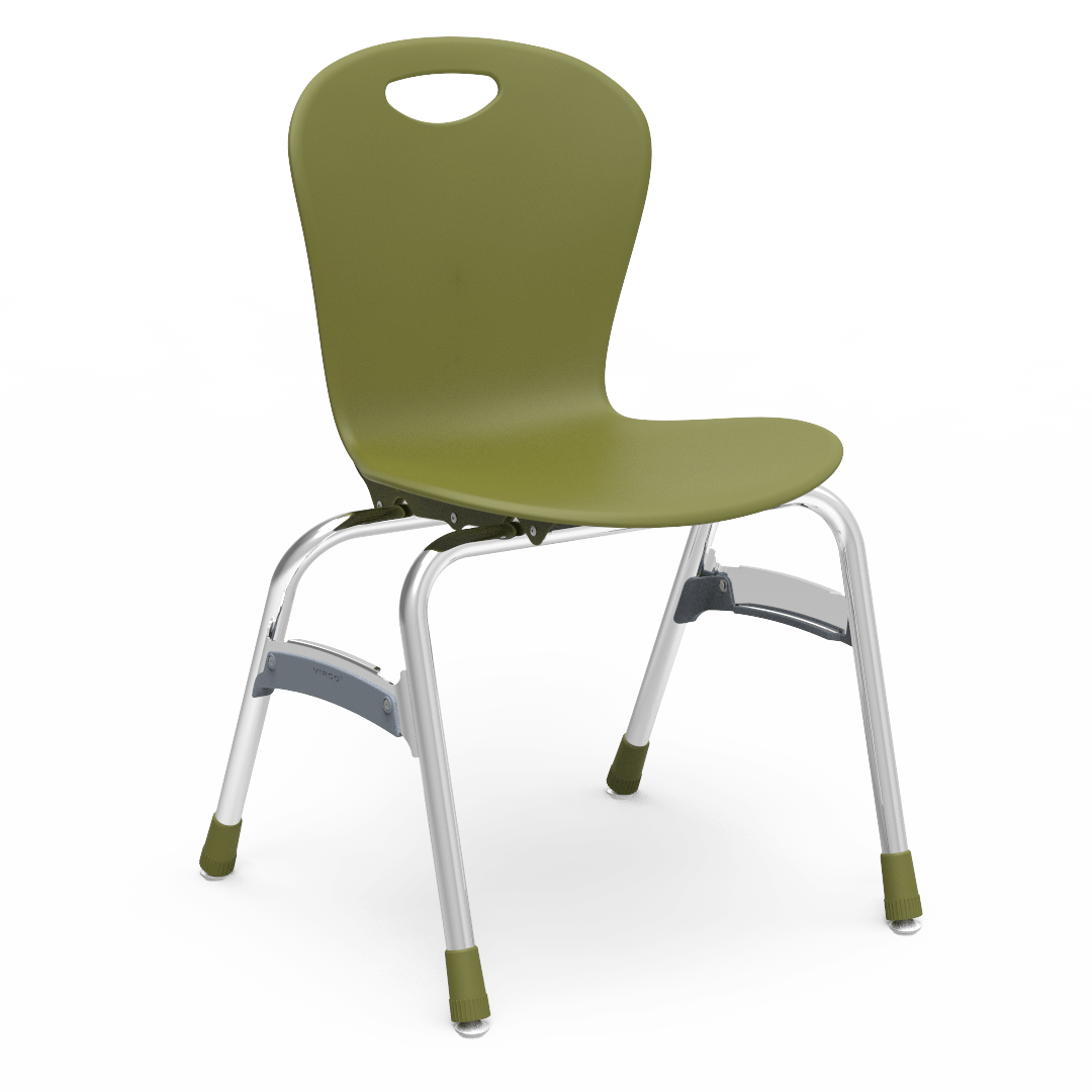 Virco ZU418 - Zuma Series 4-Legged Ergonomic Stack Chair, Contoured Seat/Back - 18" Seat Height (Virco ZU418) - SchoolOutlet