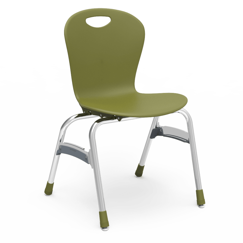 Virco ZU418 - Zuma Series 4-Legged Ergonomic Stack Chair, Contoured Seat/Back - 18" Seat Height (Virco ZU418) - SchoolOutlet
