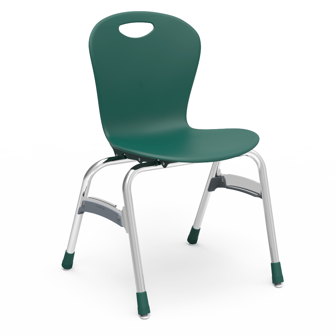 Virco ZU418 - Zuma Series 4-Legged Ergonomic Stack Chair, Contoured Seat/Back - 18" Seat Height (Virco ZU418) - SchoolOutlet