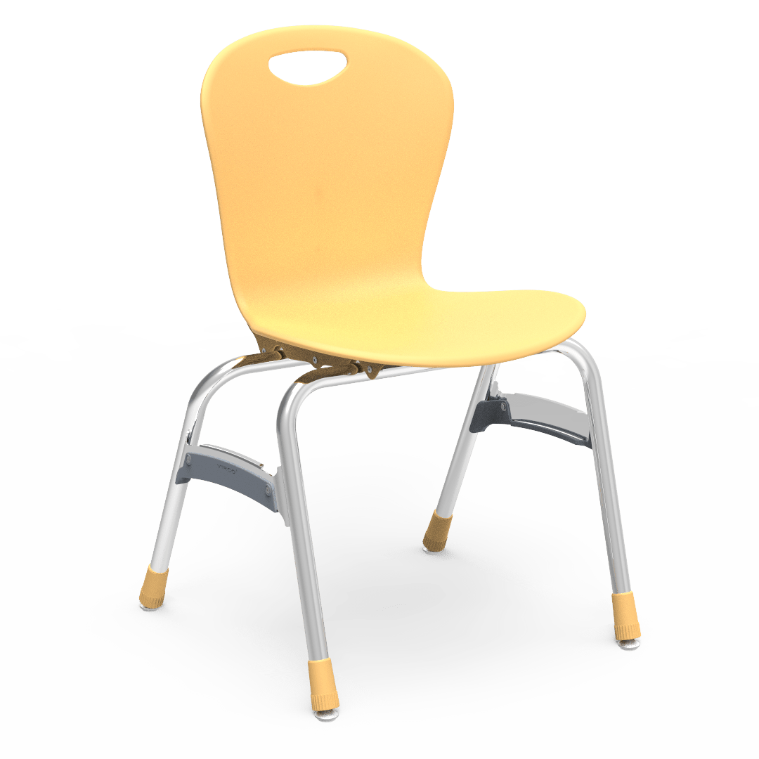 Virco ZU418 - Zuma Series 4-Legged Ergonomic Stack Chair, Contoured Seat/Back - 18" Seat Height (Virco ZU418) - SchoolOutlet