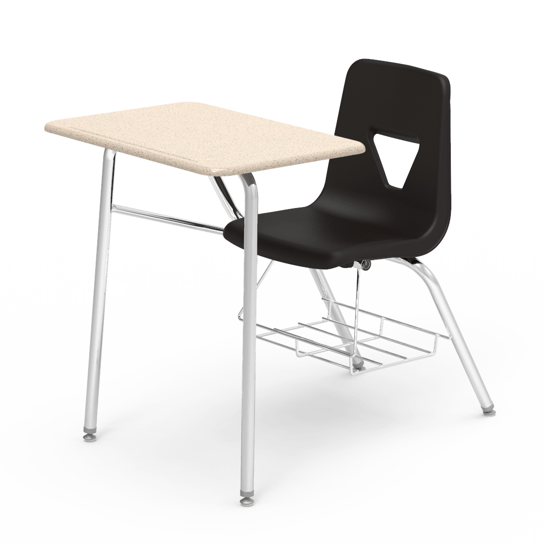 2400BRM - Combo Desk with 18" Seat, 18" x 24" Hard Plastic Top, bookrack (Virco 2400BRM) - SchoolOutlet