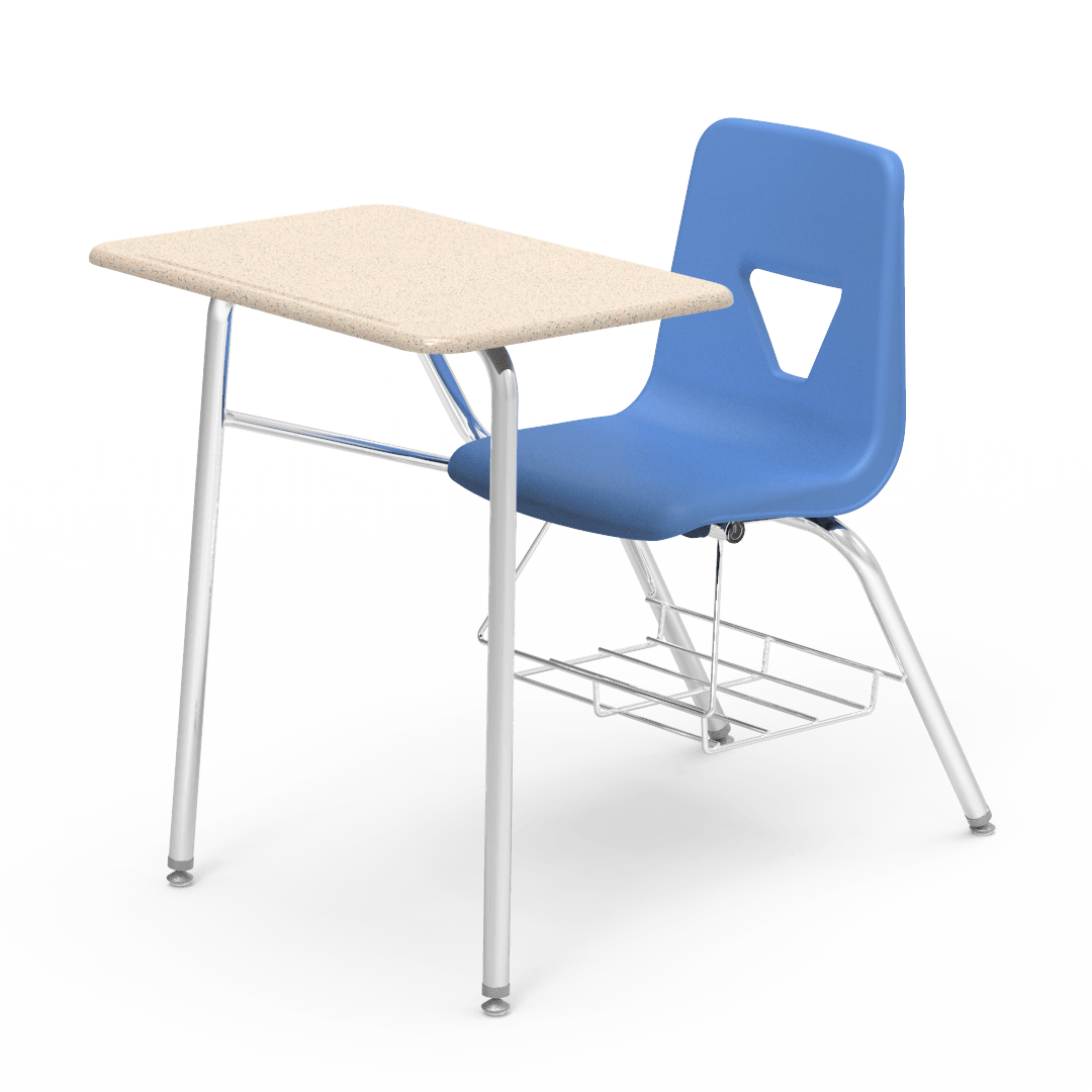 2400BRM - Combo Desk with 18" Seat, 18" x 24" Hard Plastic Top, bookrack (Virco 2400BRM) - SchoolOutlet