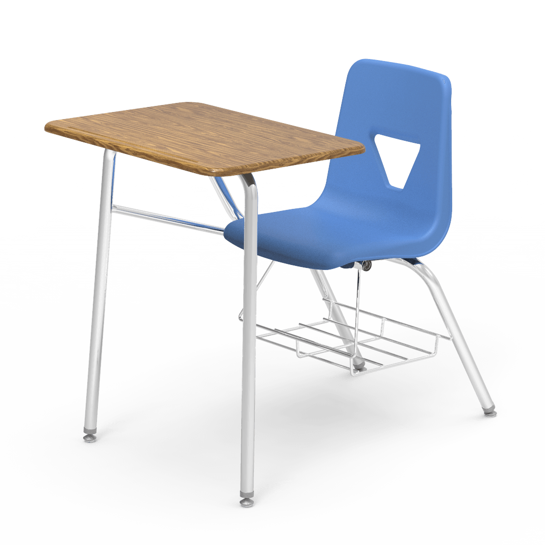 2400BRM - Combo Desk with 18" Seat, 18" x 24" Hard Plastic Top, bookrack (Virco 2400BRM) - SchoolOutlet
