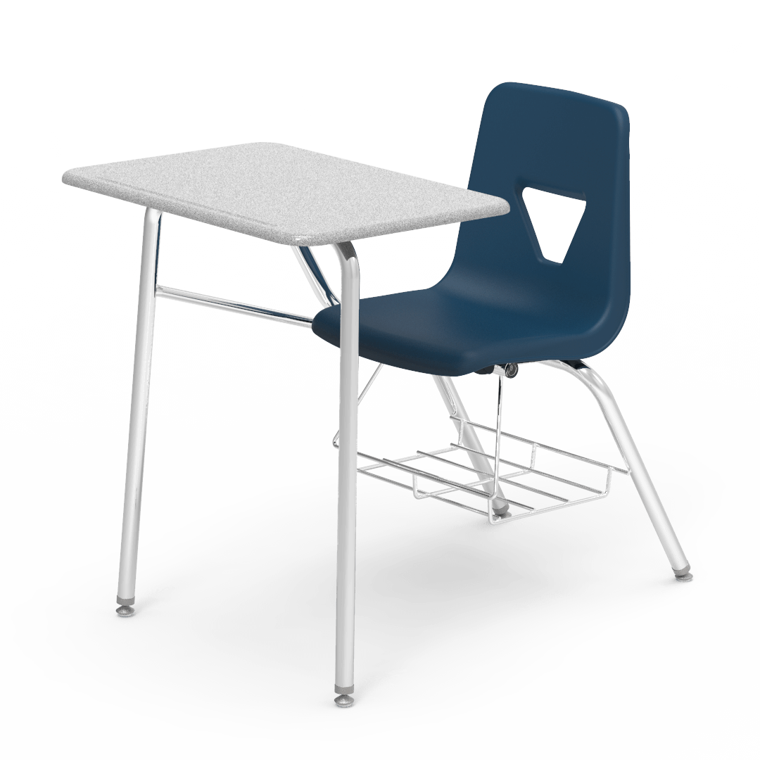 2400BRM - Combo Desk with 18" Seat, 18" x 24" Hard Plastic Top, bookrack (Virco 2400BRM) - SchoolOutlet