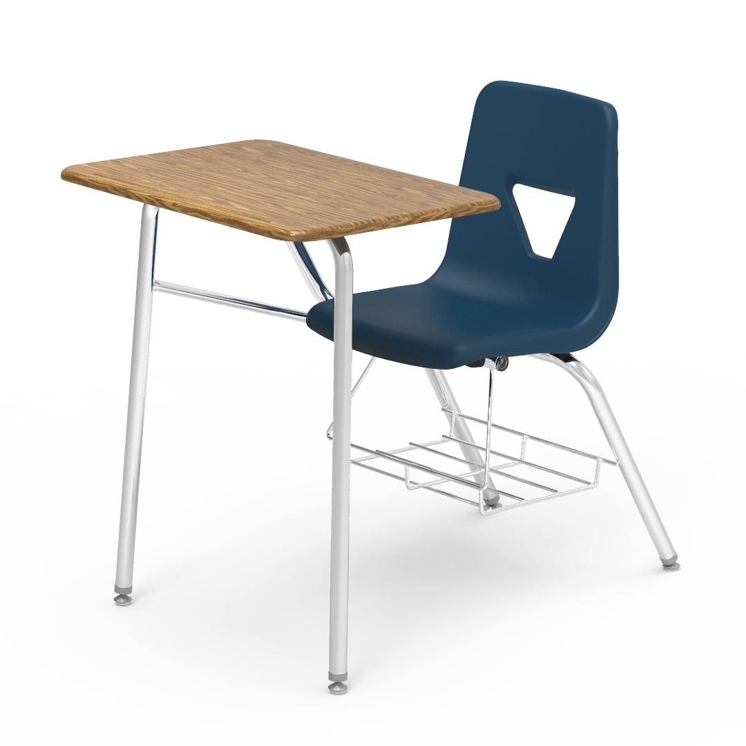 2400BRM - Combo Desk with 18" Seat, 18" x 24" Hard Plastic Top, bookrack (Virco 2400BRM) - SchoolOutlet