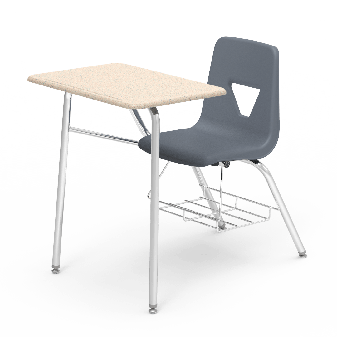 2400BRM - Combo Desk with 18" Seat, 18" x 24" Hard Plastic Top, bookrack (Virco 2400BRM) - SchoolOutlet