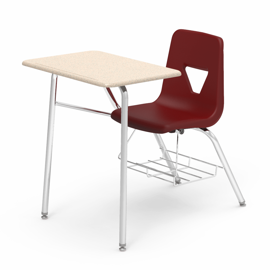 2400BRM - Combo Desk with 18" Seat, 18" x 24" Hard Plastic Top, bookrack (Virco 2400BRM) - SchoolOutlet