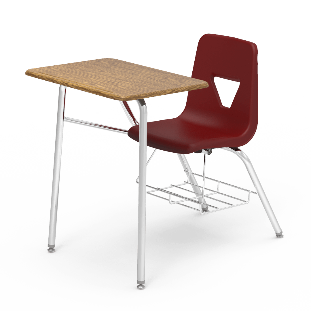 2400BRM - Combo Desk with 18" Seat, 18" x 24" Hard Plastic Top, bookrack (Virco 2400BRM) - SchoolOutlet