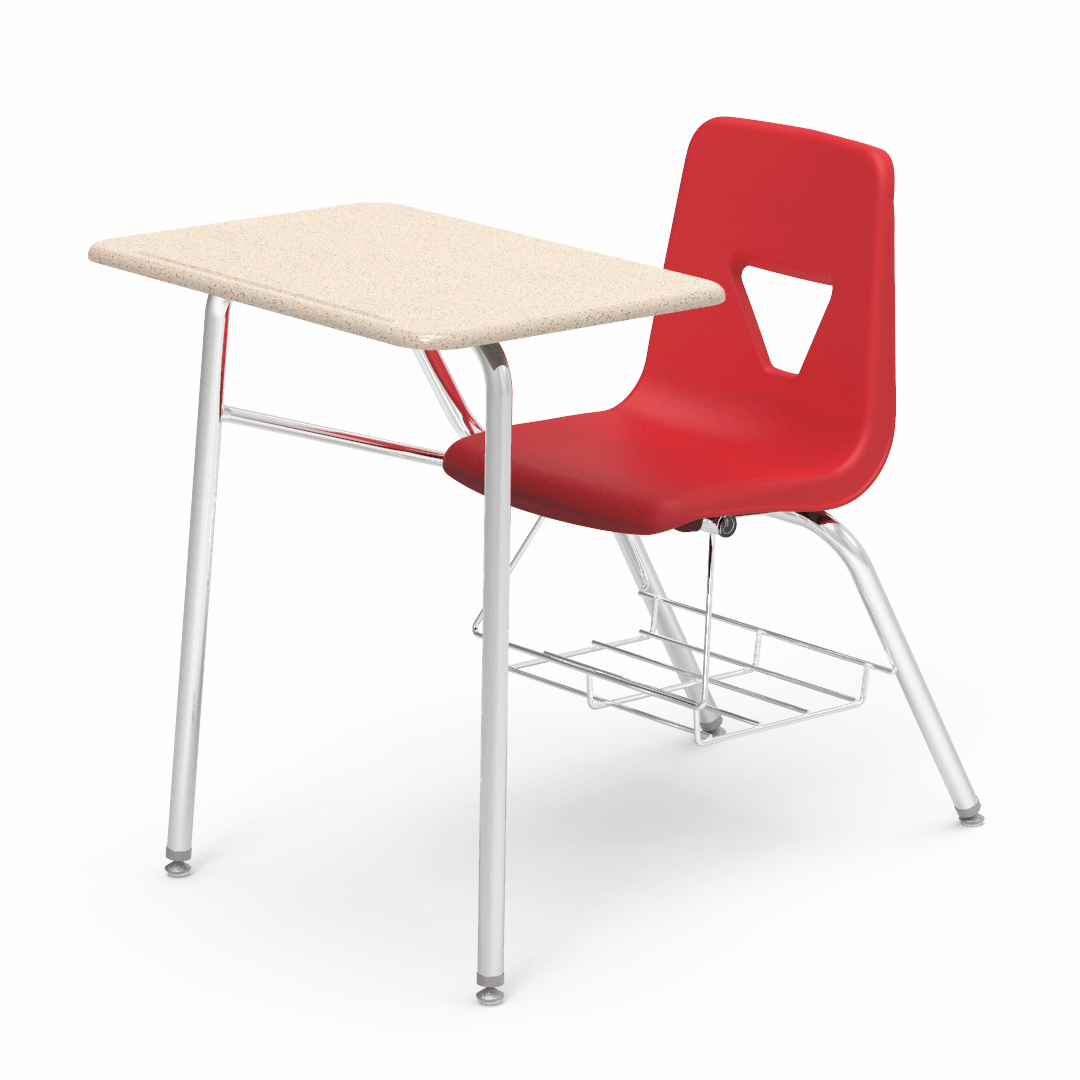 2400BRM - Combo Desk with 18" Seat, 18" x 24" Hard Plastic Top, bookrack (Virco 2400BRM) - SchoolOutlet