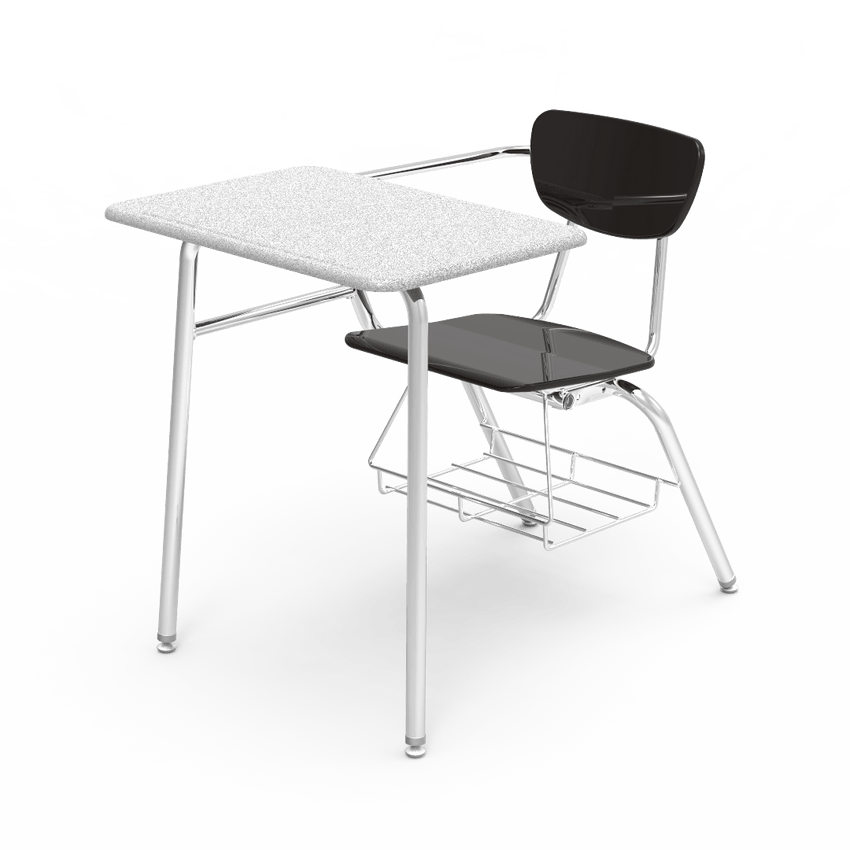Virco 3400BRL Student Combo Desk with 18" Hard Plastic Seat, 18" x 24" Laminate Top, bookrack for School and Classrooms - SchoolOutlet