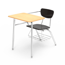 Virco 3400BRM Student Combo Desk with 18" Hard Plastic Seat, 18" x 24" Hard Plastic Top, bookrack for School and Classrooms