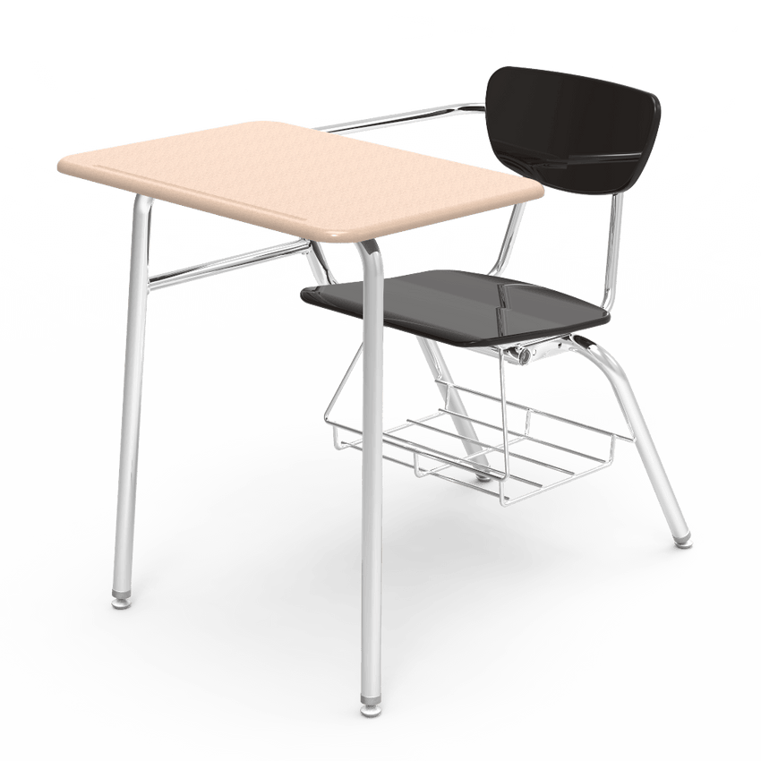 Virco 3400BRM Student Combo Desk with 18" Hard Plastic Seat, 18" x 24" Hard Plastic Top, bookrack for School and Classrooms - SchoolOutlet