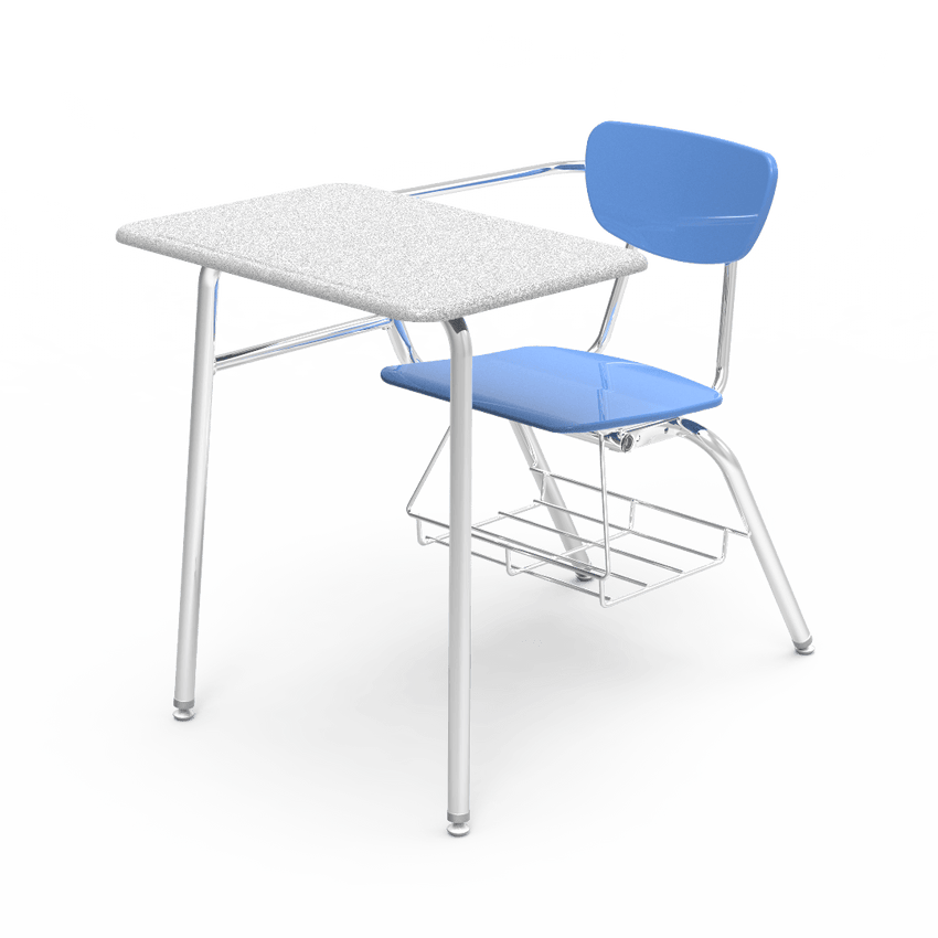 Virco 3400BRM Student Combo Desk with 18" Hard Plastic Seat, 18" x 24" Hard Plastic Top, bookrack for School and Classrooms - SchoolOutlet