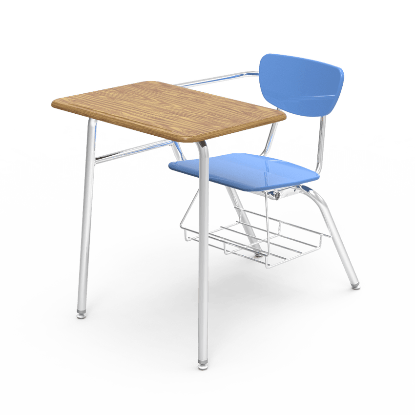 Virco 3400BRM Student Combo Desk with 18" Hard Plastic Seat, 18" x 24" Hard Plastic Top, bookrack for School and Classrooms - SchoolOutlet
