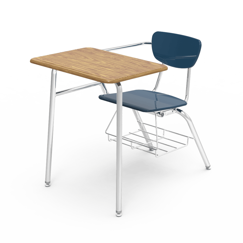 Virco 3400BRM Student Combo Desk with 18" Hard Plastic Seat, 18" x 24" Hard Plastic Top, bookrack for School and Classrooms - SchoolOutlet