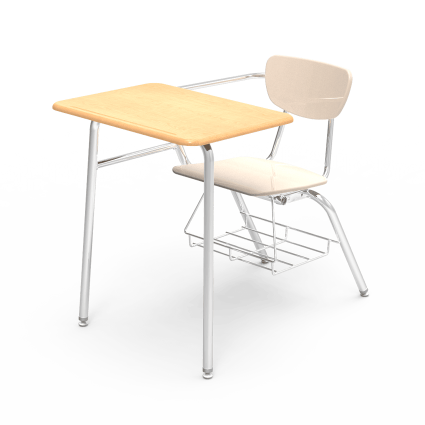 Virco 3400BRM Student Combo Desk with 18" Hard Plastic Seat, 18" x 24" Hard Plastic Top, bookrack for School and Classrooms - SchoolOutlet