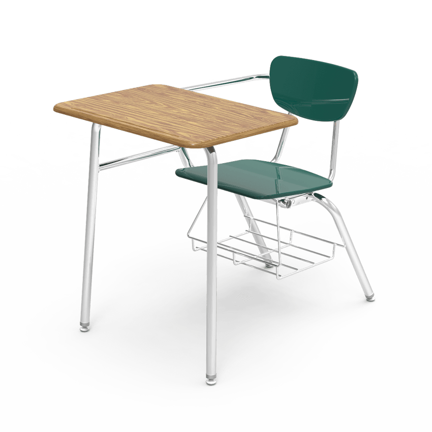 Virco 3400BRM Student Combo Desk with 18" Hard Plastic Seat, 18" x 24" Hard Plastic Top, bookrack for School and Classrooms - SchoolOutlet