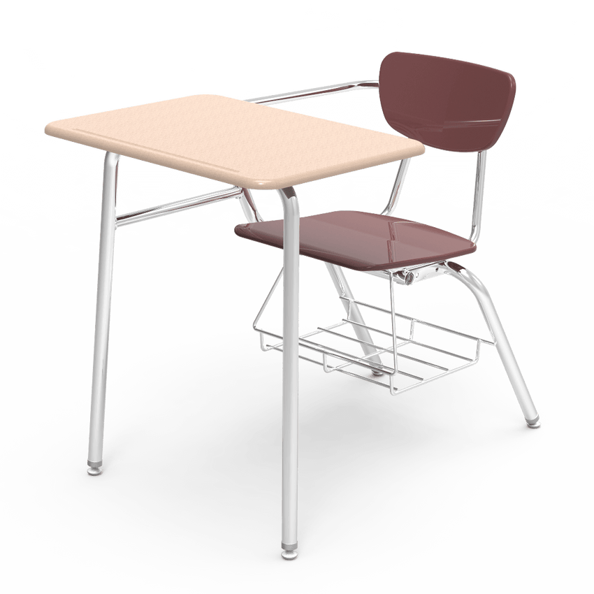 Virco 3400BRM Student Combo Desk with 18" Hard Plastic Seat, 18" x 24" Hard Plastic Top, bookrack for School and Classrooms - SchoolOutlet