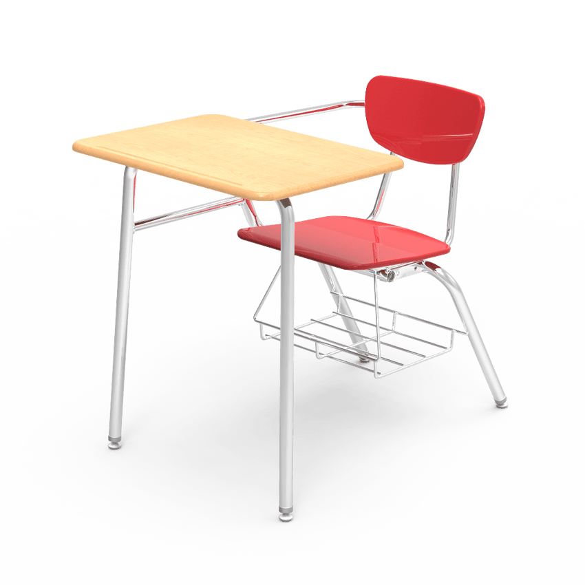 Virco 3400BRM Student Combo Desk with 18" Hard Plastic Seat, 18" x 24" Hard Plastic Top, bookrack for School and Classrooms - SchoolOutlet