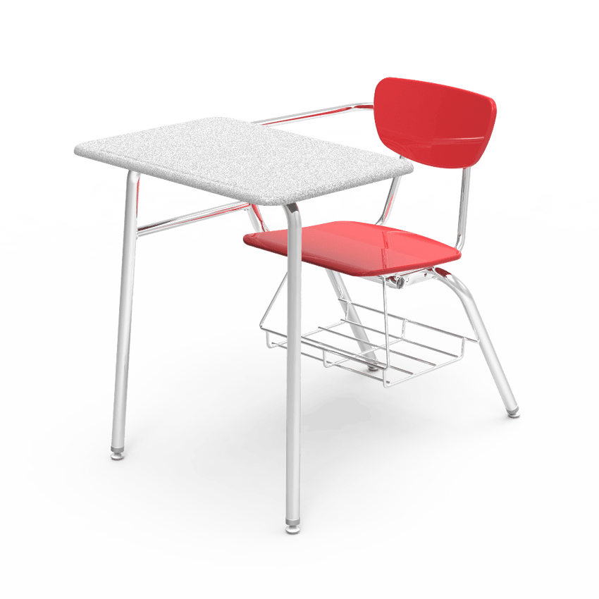 Virco 3400BRM Student Combo Desk with 18" Hard Plastic Seat, 18" x 24" Hard Plastic Top, bookrack for School and Classrooms - SchoolOutlet