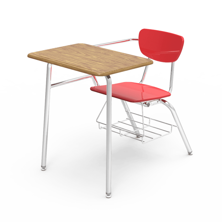 Virco 3400BRM Student Combo Desk with 18" Hard Plastic Seat, 18" x 24" Hard Plastic Top, bookrack for School and Classrooms - SchoolOutlet