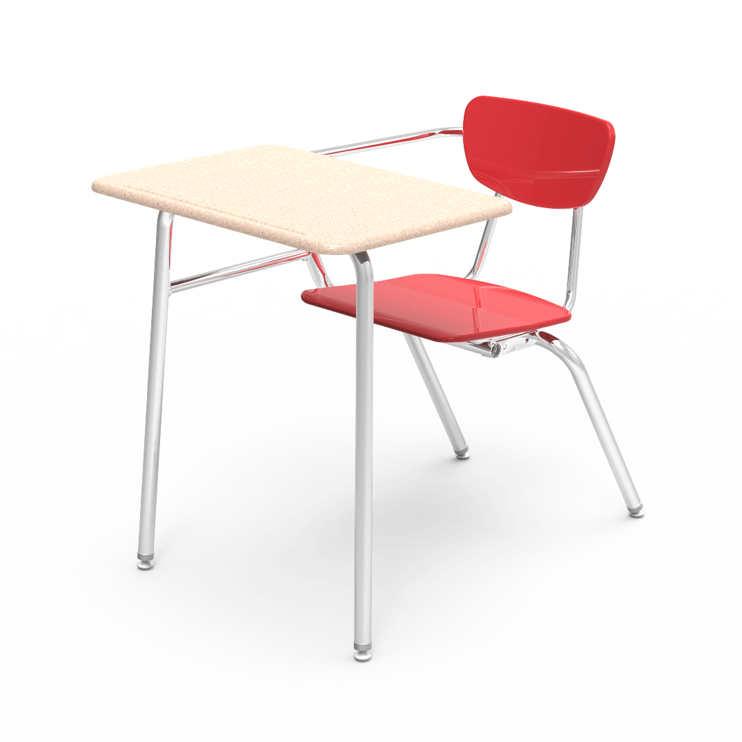 Virco 3400NBRM - Combo Desk with 18" Hard Plastic Seat, 18" x 24" Hard Plastic Top, no bookrack (Virco 3400NBRM) - SchoolOutlet
