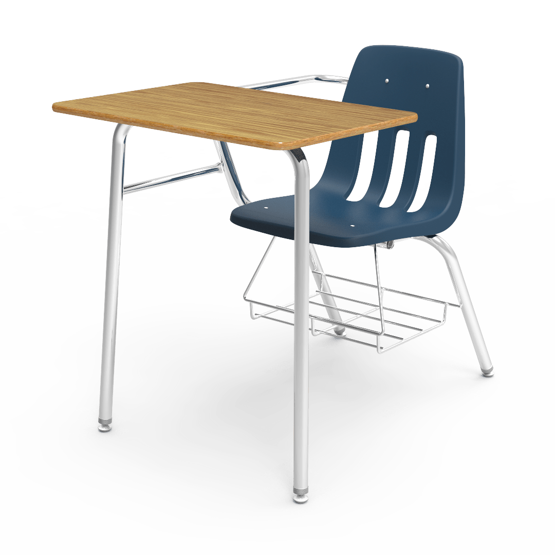 Virco 9400BR - In Stock - Student Combo Desk with 18" Seat, 18" x 24" High-Pressure Laminate Top, Bookrack for School and Classrooms - SchoolOutlet