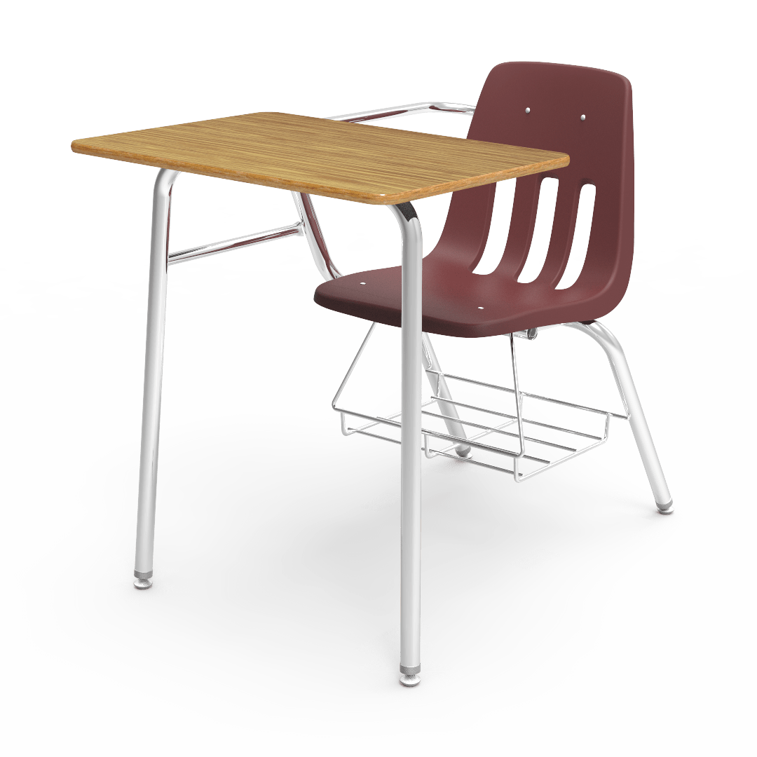 Virco 9400BR Classroom Combination Desk with Chair for Schools, 5th Grade - Adult Students - Combo Desk - SchoolOutlet