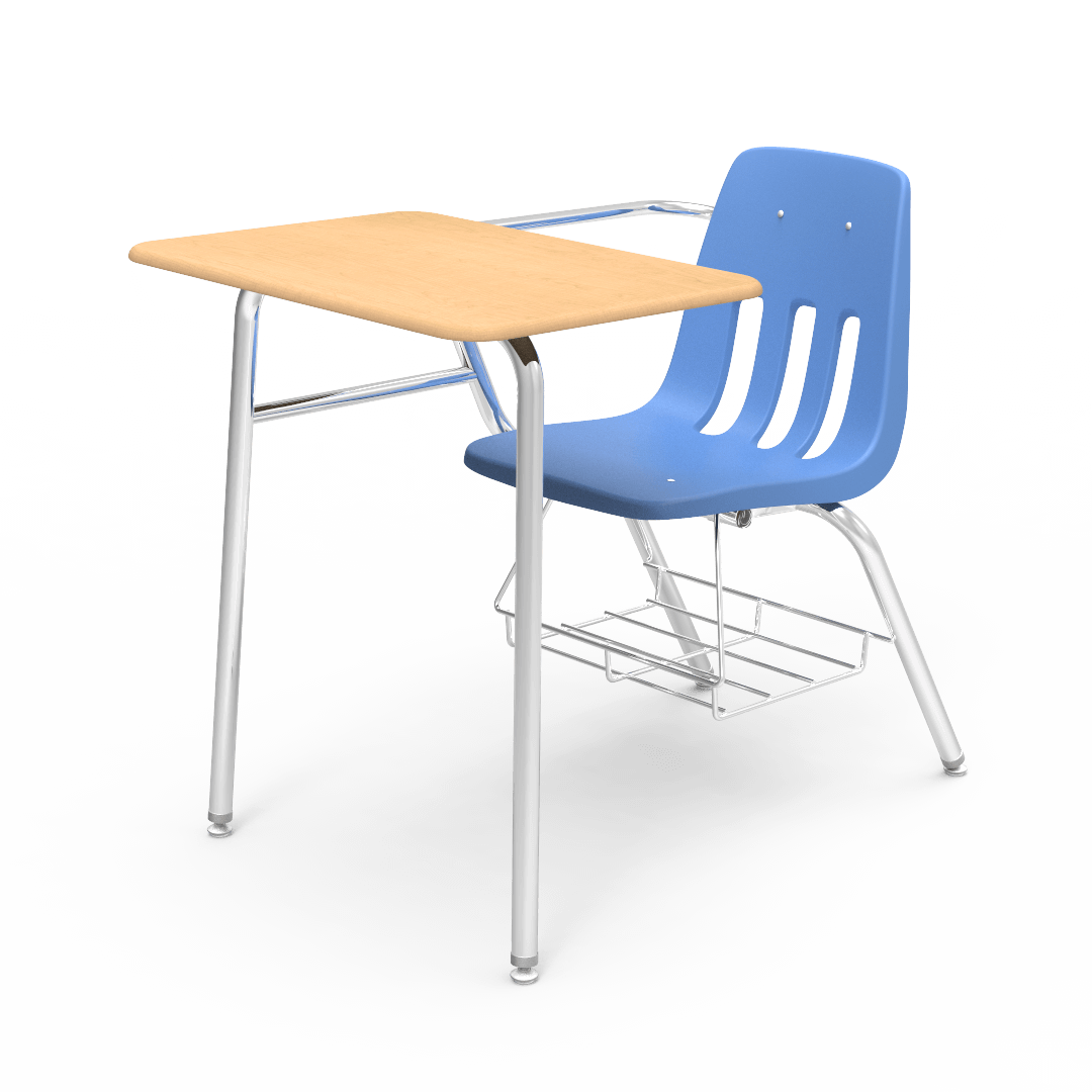 Virco 9400BRM Student Combo Desk with 18" Seat, 18" x 24" High-Pressure Hard Plastic Top, Bookrack for School and Classrooms - SchoolOutlet