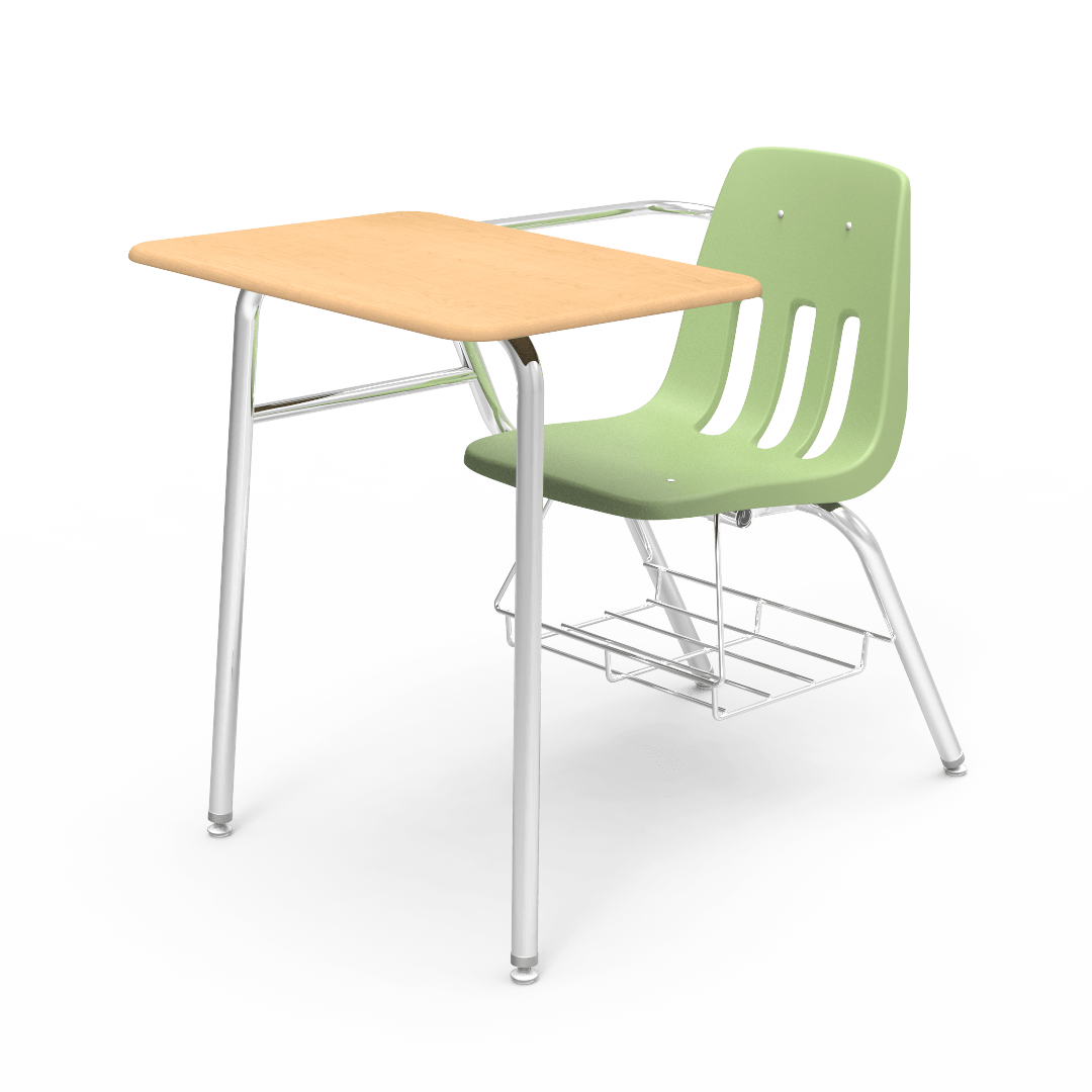 Virco 9400BRM Student Combo Desk with 18" Seat, 18" x 24" High-Pressure Hard Plastic Top, Bookrack for School and Classrooms - SchoolOutlet