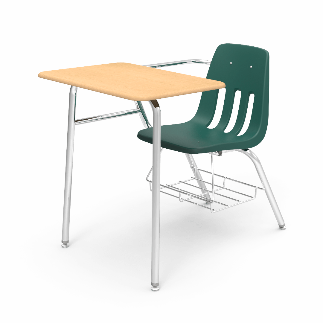 Virco 9400BRM Student Combo Desk with 18" Seat, 18" x 24" High-Pressure Hard Plastic Top, Bookrack for School and Classrooms - SchoolOutlet