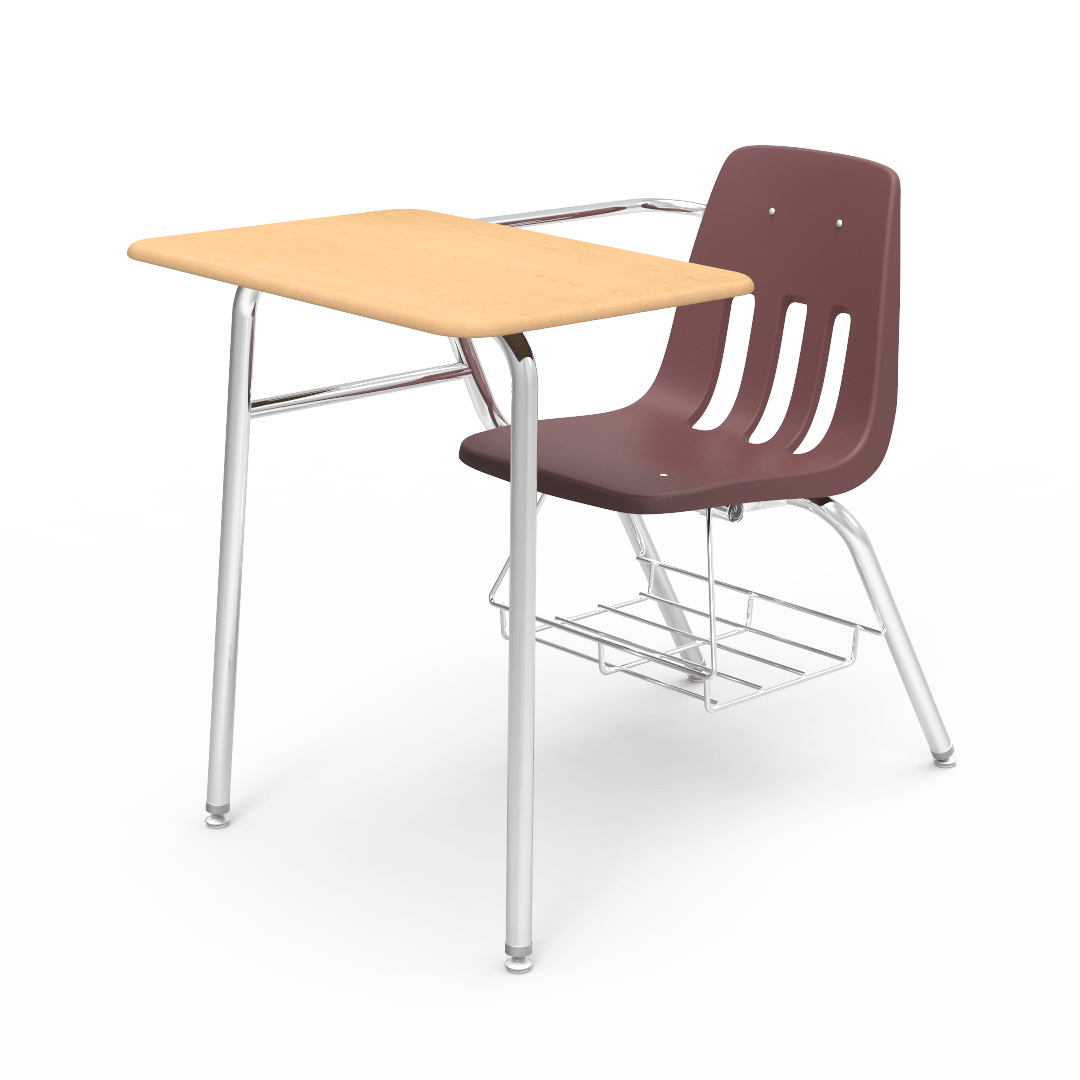 Virco 9400BRM Student Combo Desk with 18" Seat, 18" x 24" High-Pressure Hard Plastic Top, Bookrack for School and Classrooms - SchoolOutlet