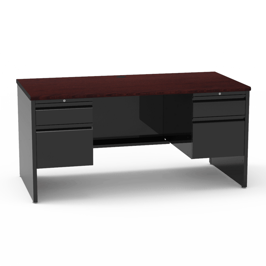 Virco 533060 - 53 Series Teacher's Desk, 30" x 60" Top, Double-Pedestal, Box/file with lock, no center drawer - SchoolOutlet