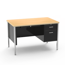 Virco 543 - 540 Series Teacher's Desk Single Pedestal, 30"D x 48"L Laminate Top