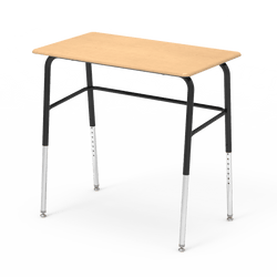 Virco 723 Adjustable Height Student Desk, No Bookrack and Laminate Top with Nylon Glides