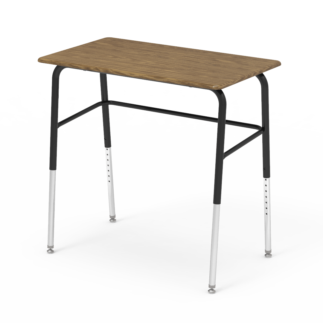 Virco 723M - 723 Series Student Desk with 34"W x 20"D Hard Plastic Top and Adjustable Height Legs (26" - 34"H) - SchoolOutlet