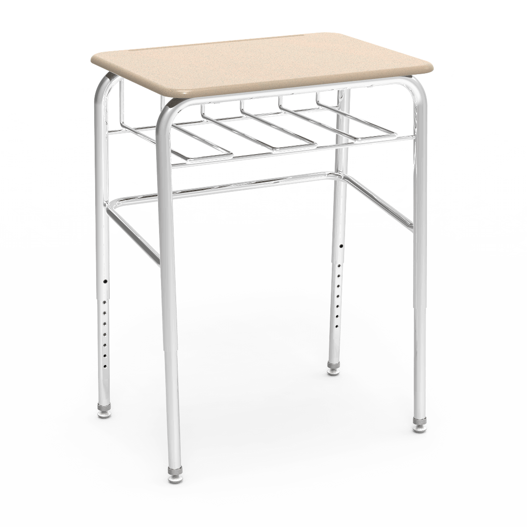 Virco 72BRLBM 72 Series Student Desk w/ Leg Brace, Bookrack - SchoolOutlet