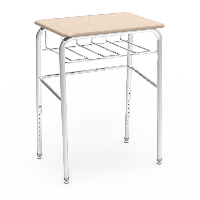 Virco 72BRLBM 72 Series Student Desk w/ Leg Brace, Bookrack - SchoolOutlet