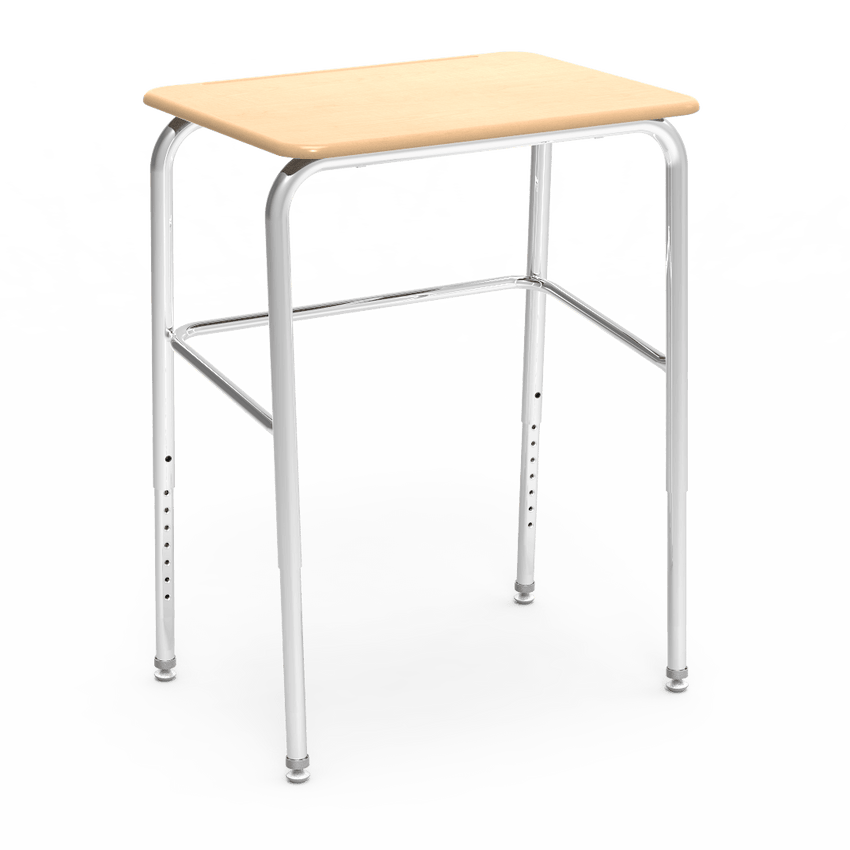 Virco 72LBM - 72 Series Student Desk Hard Plastic Top (18"W x 24"L) and Adjustable Height Legs (25"-30"H) with Leg Brace - SchoolOutlet